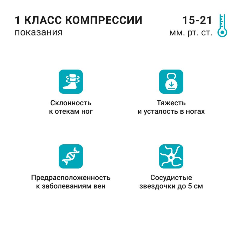 Компрессионные чулки 1С205 VENOTEKS, 1 класс купить в OrtoMir24